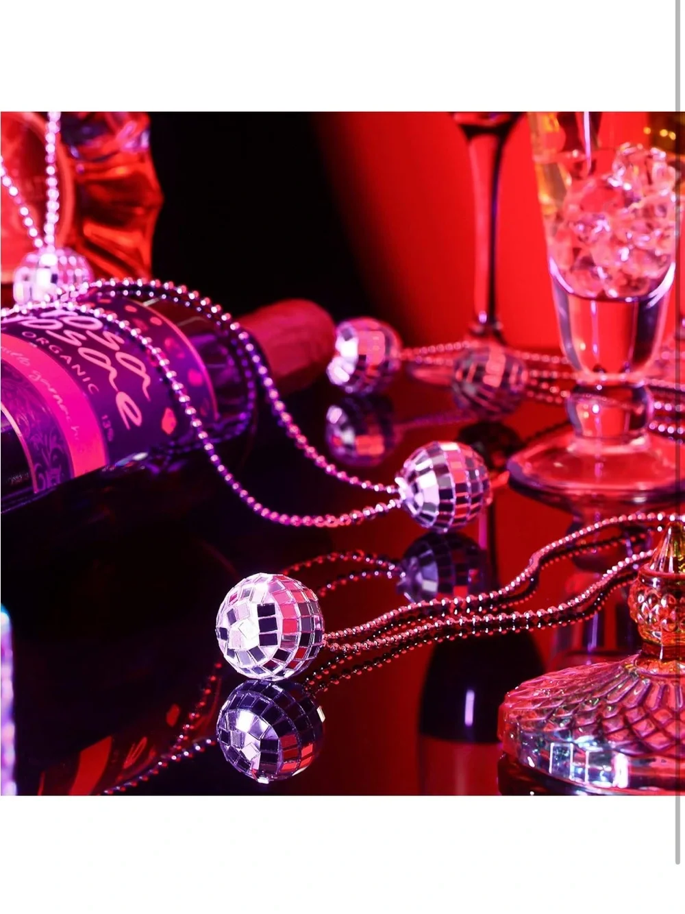 20 Piece Disco Ball Bead Garland Necklace Set - Silver Party Decoration